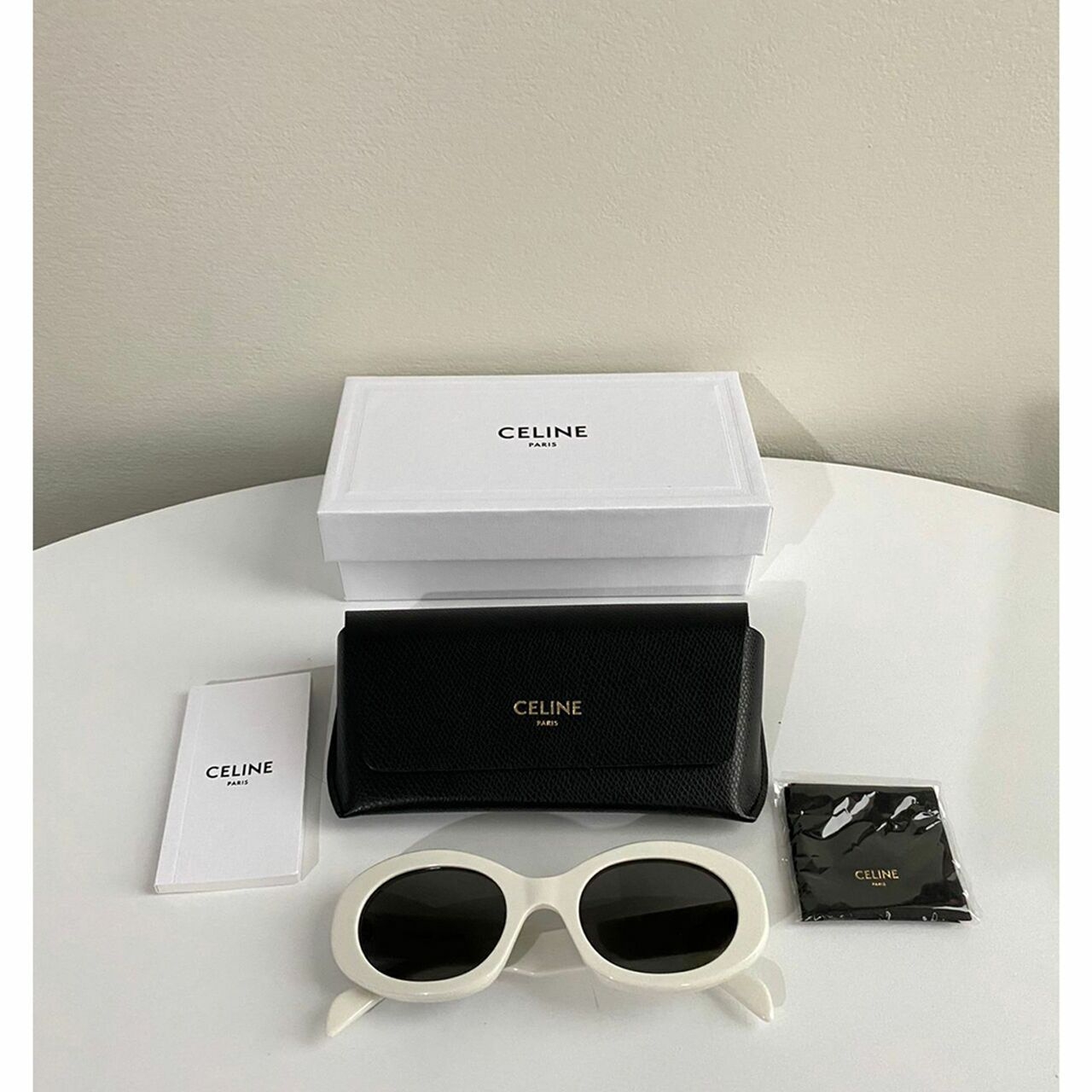 Celine Triomphe 01 Sunglasses In White 