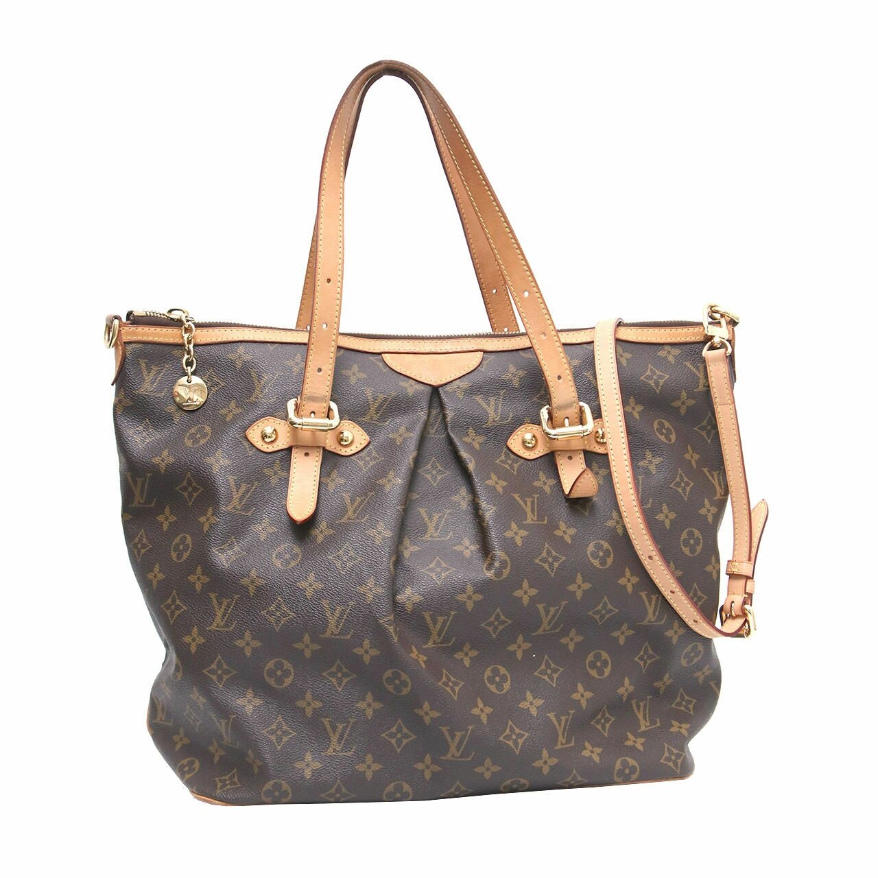 Louis Vuitton Belted Monogram Canvas Brown Satchel Bag