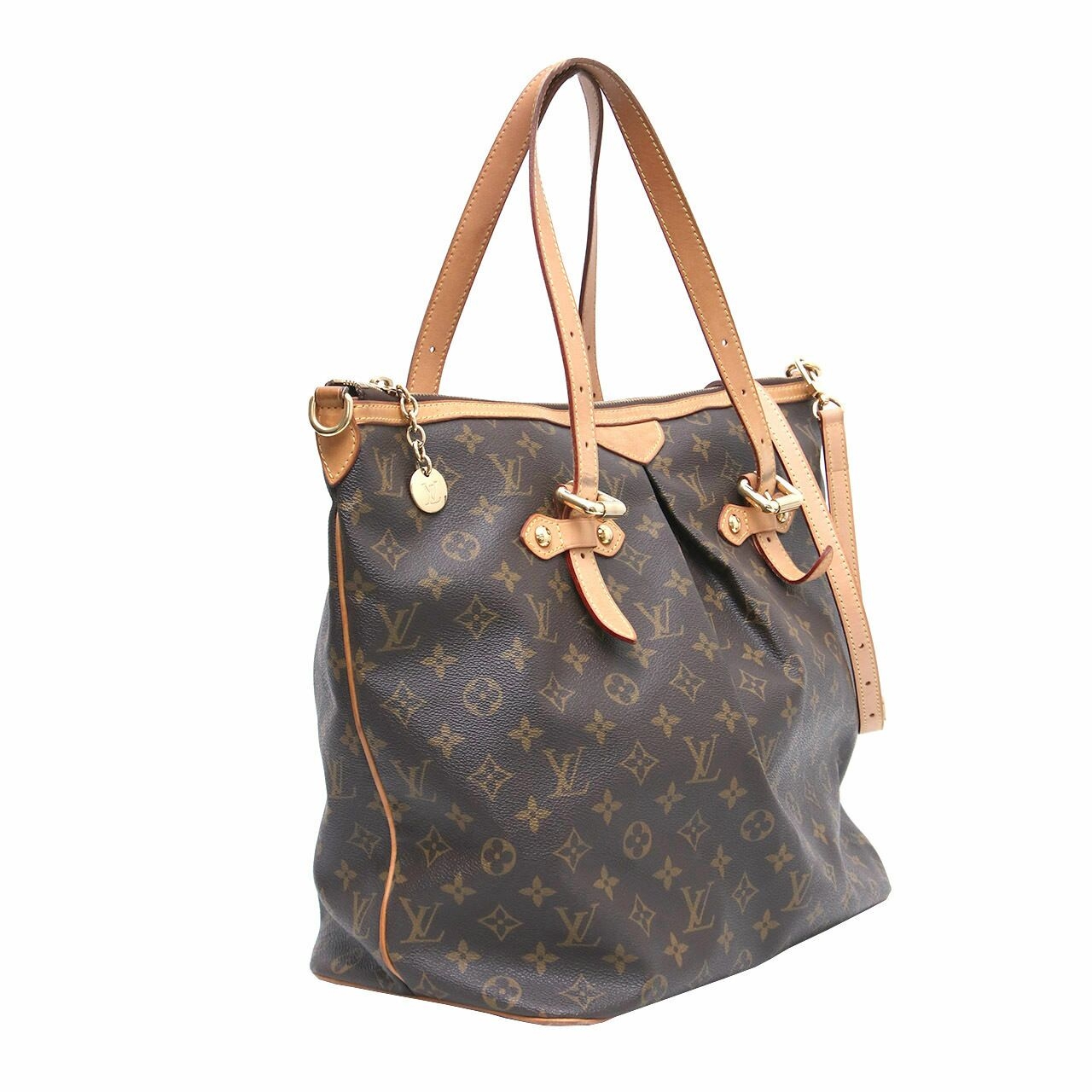 Louis Vuitton Belted Monogram Canvas Brown Satchel Bag