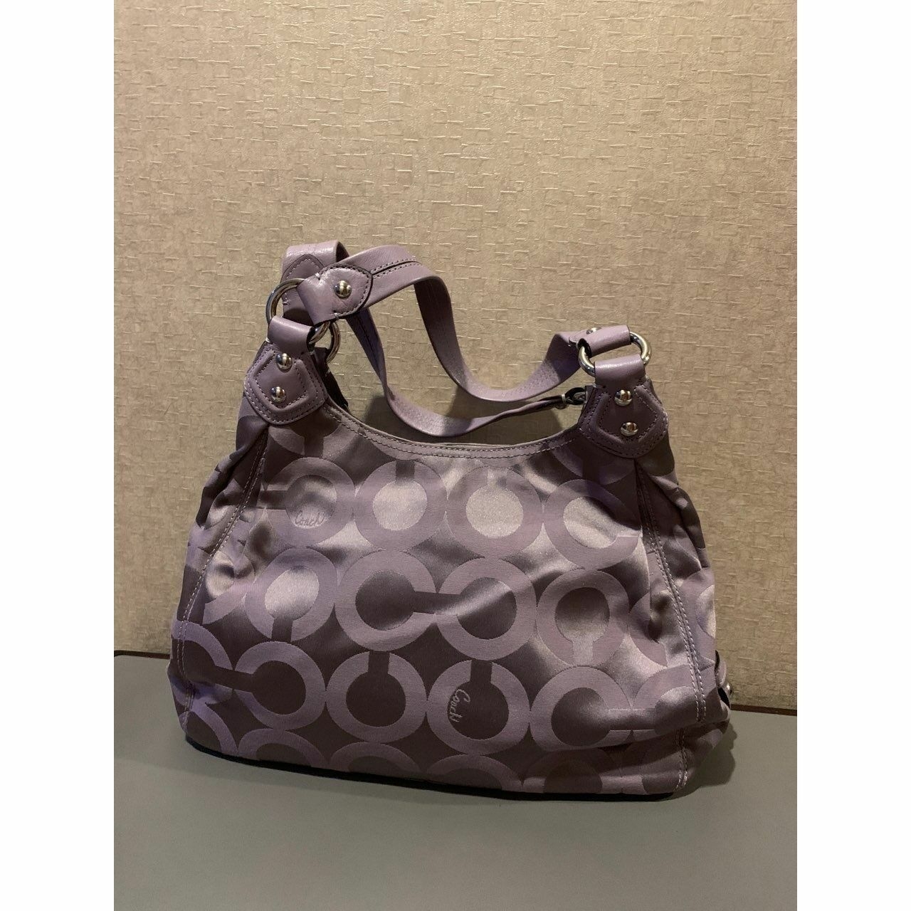 Coach Purple Shoulder Bag Madison Maggie Signature