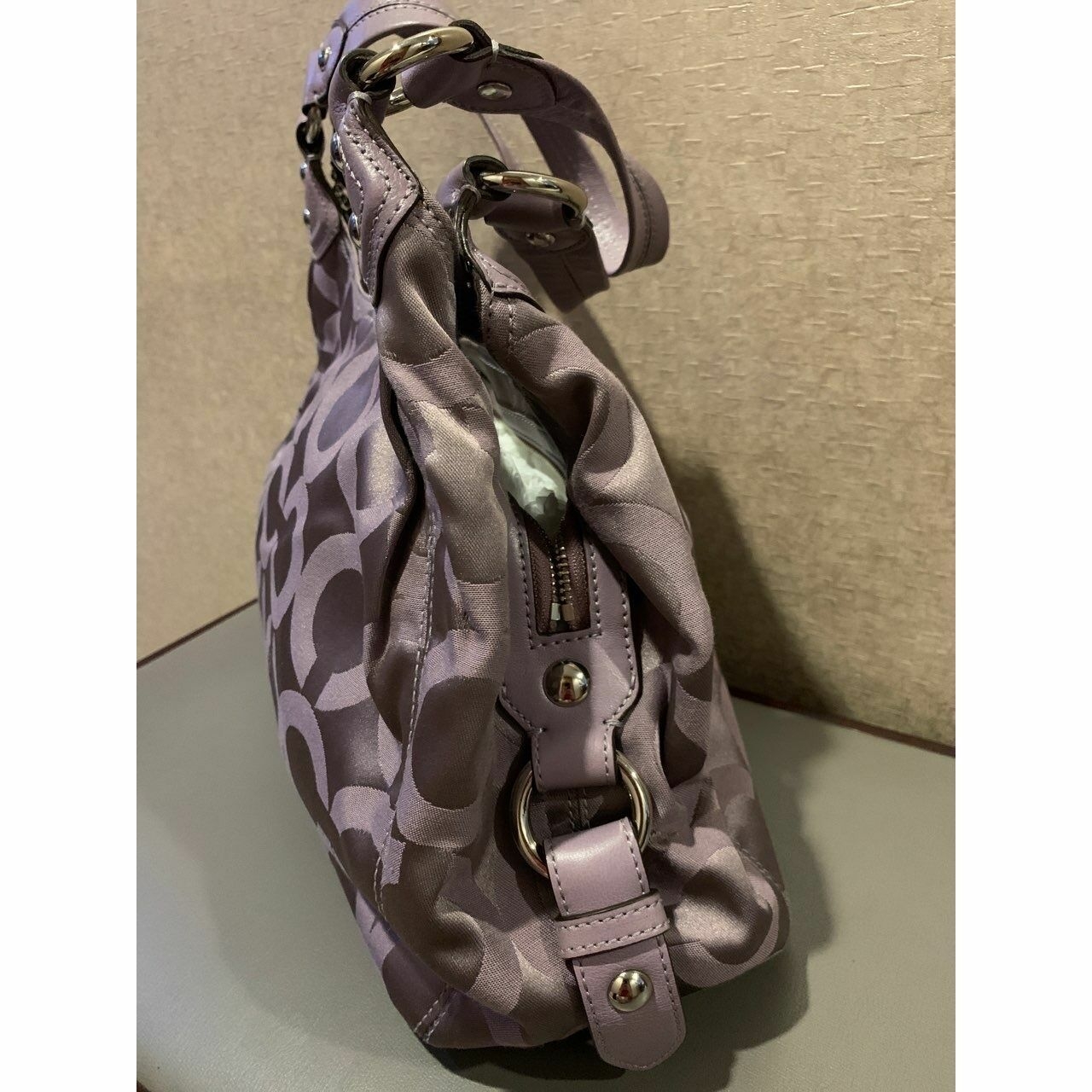 Coach Purple Shoulder Bag Madison Maggie Signature