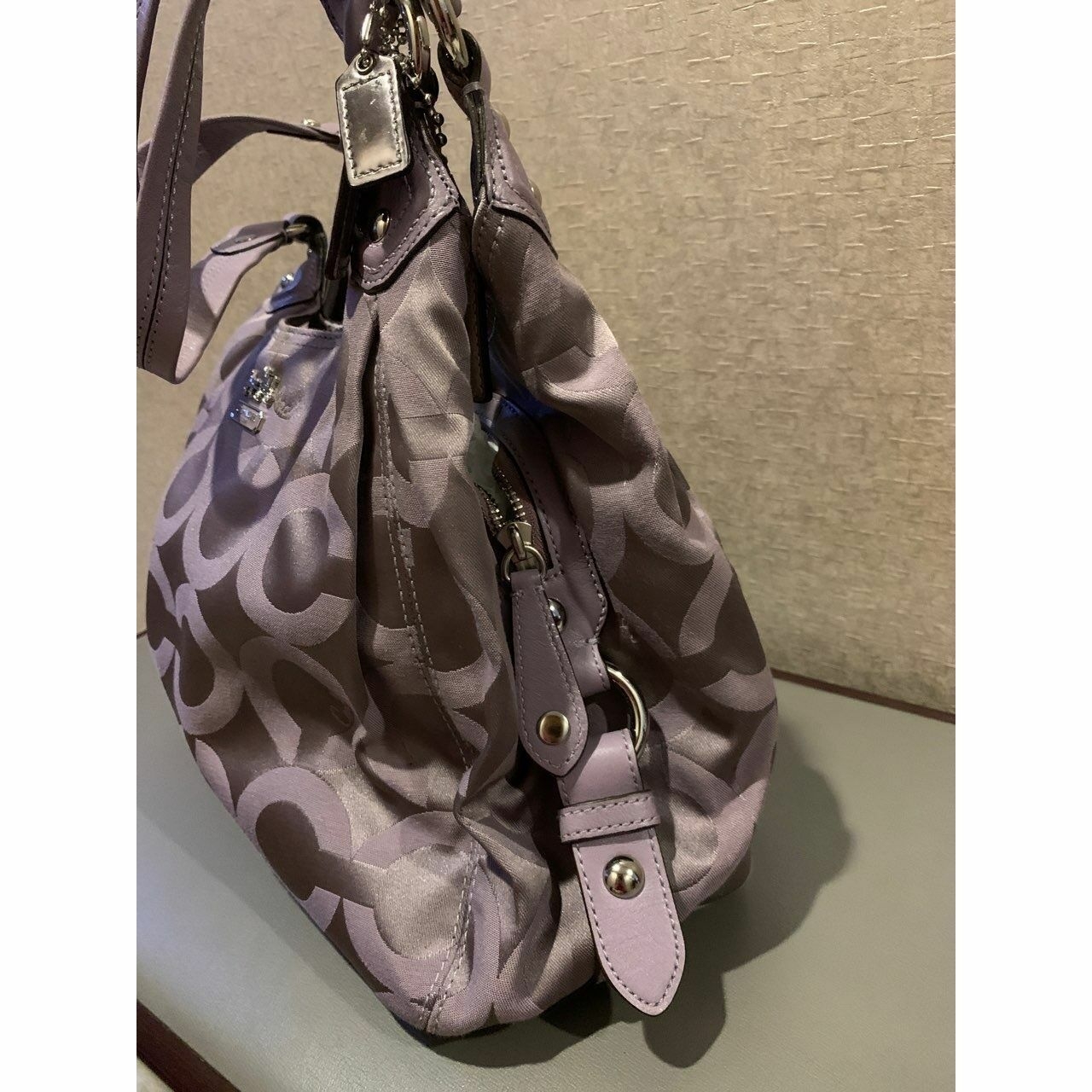 Coach Purple Shoulder Bag Madison Maggie Signature