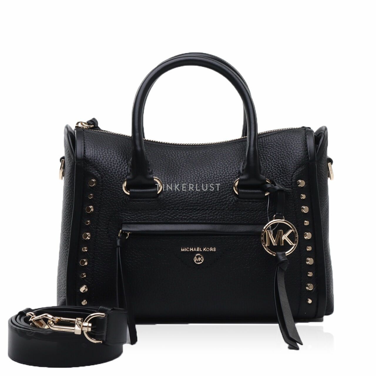 Michael Kors Carine Small Black Studs Satchel