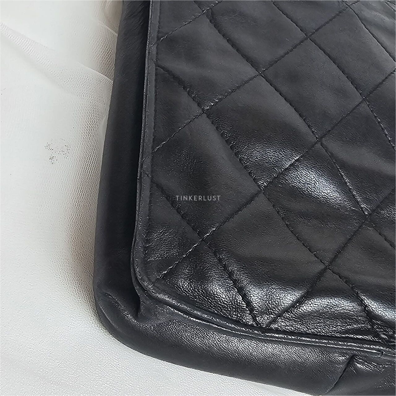 Chanel Vintage Black Quilted GHW Supermodel Tote Bag