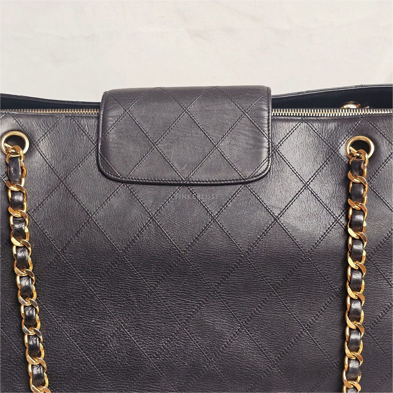 Chanel Vintage Black Quilted GHW Supermodel Tote Bag