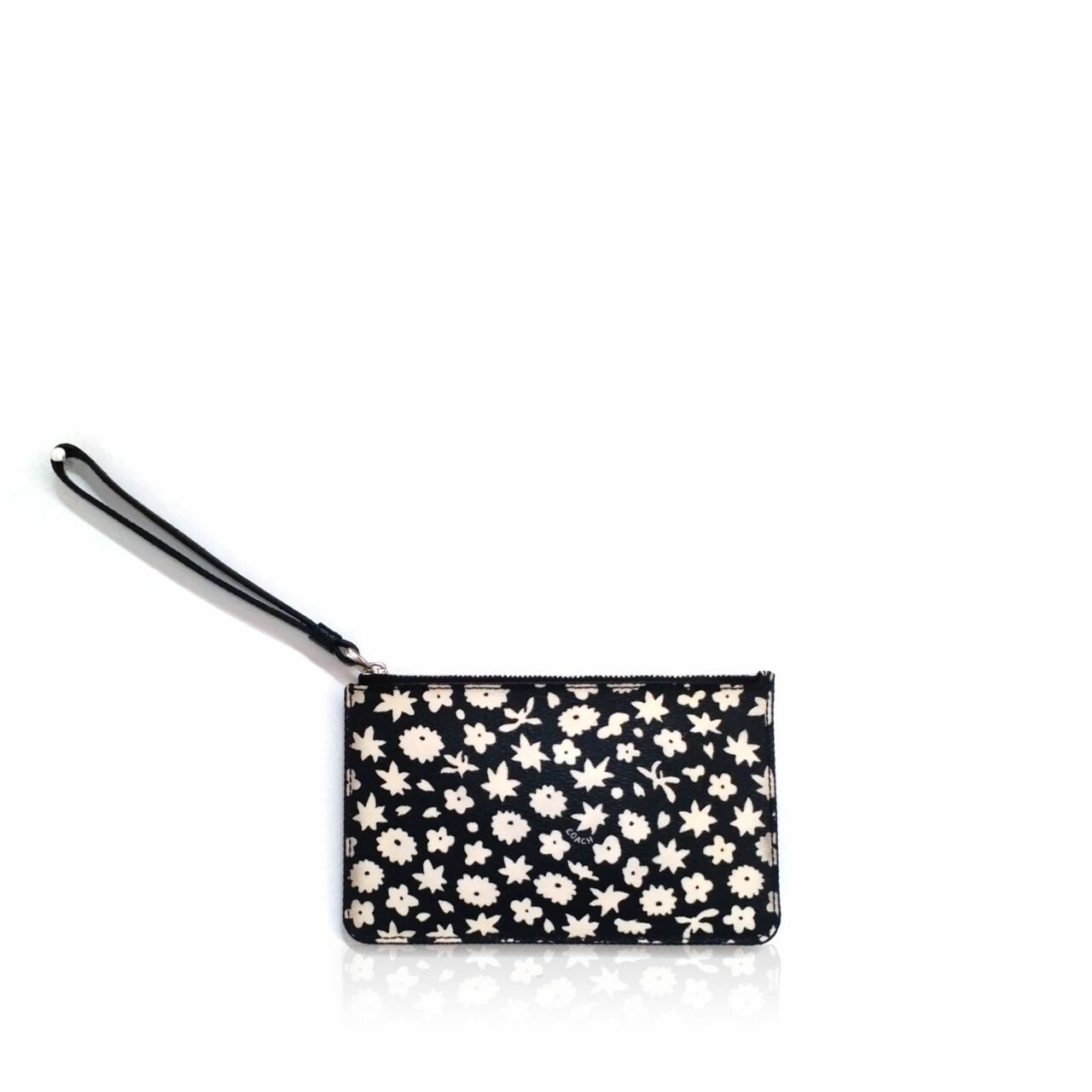 Coach Black Floral Pouch