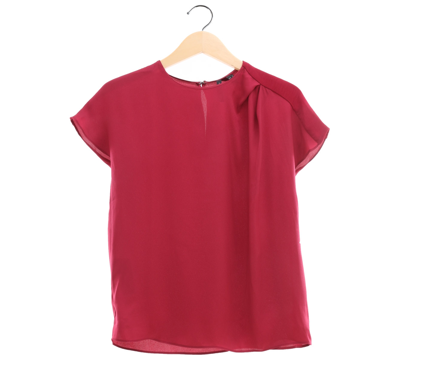 Mango Dark Pink Short Sleeve Blouse