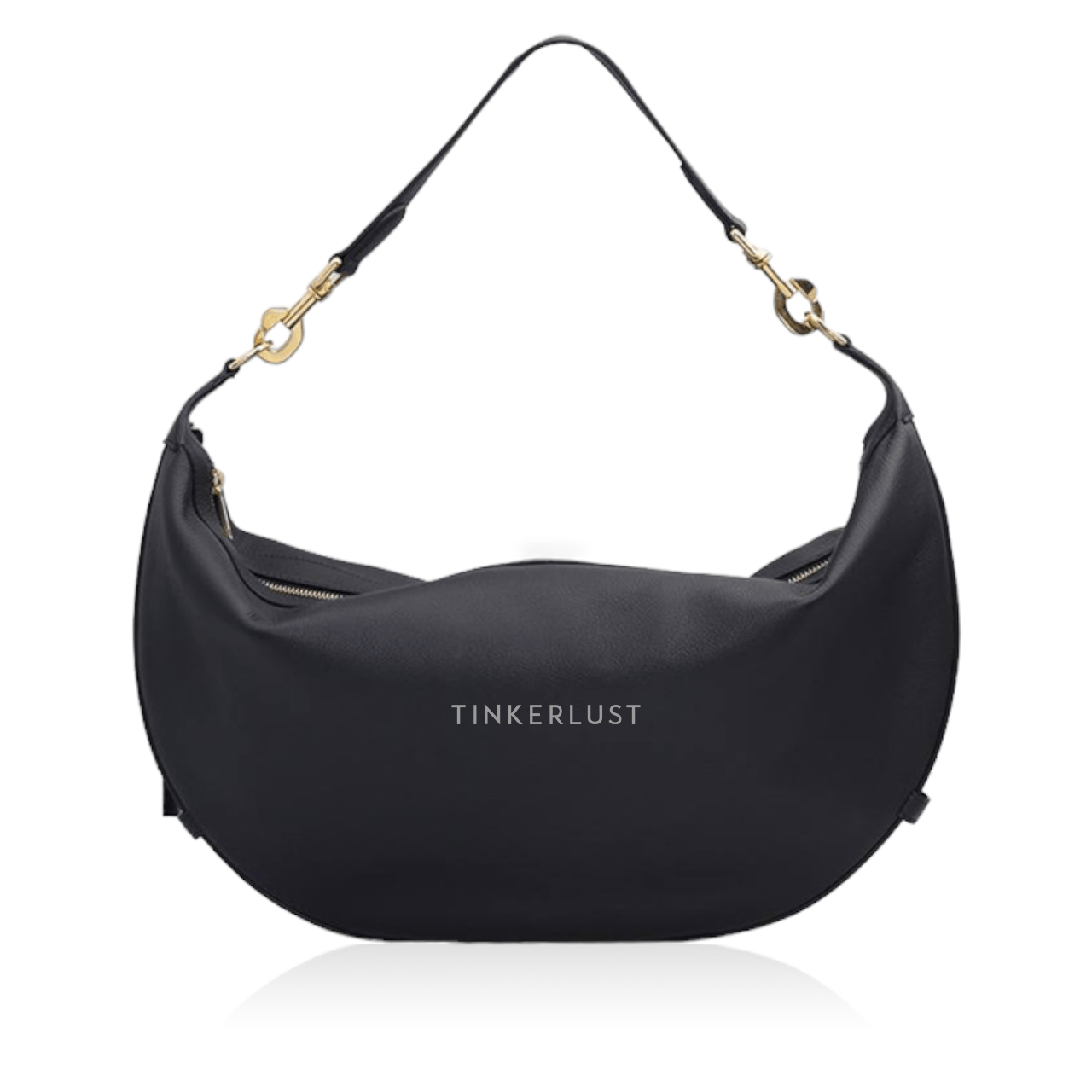 Celine Medium Leandre Shoulder Bag in Black Supple Calfskin