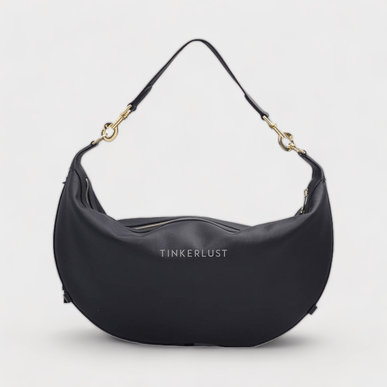 Celine Medium Leandre Shoulder Bag in Black Supple Calfskin