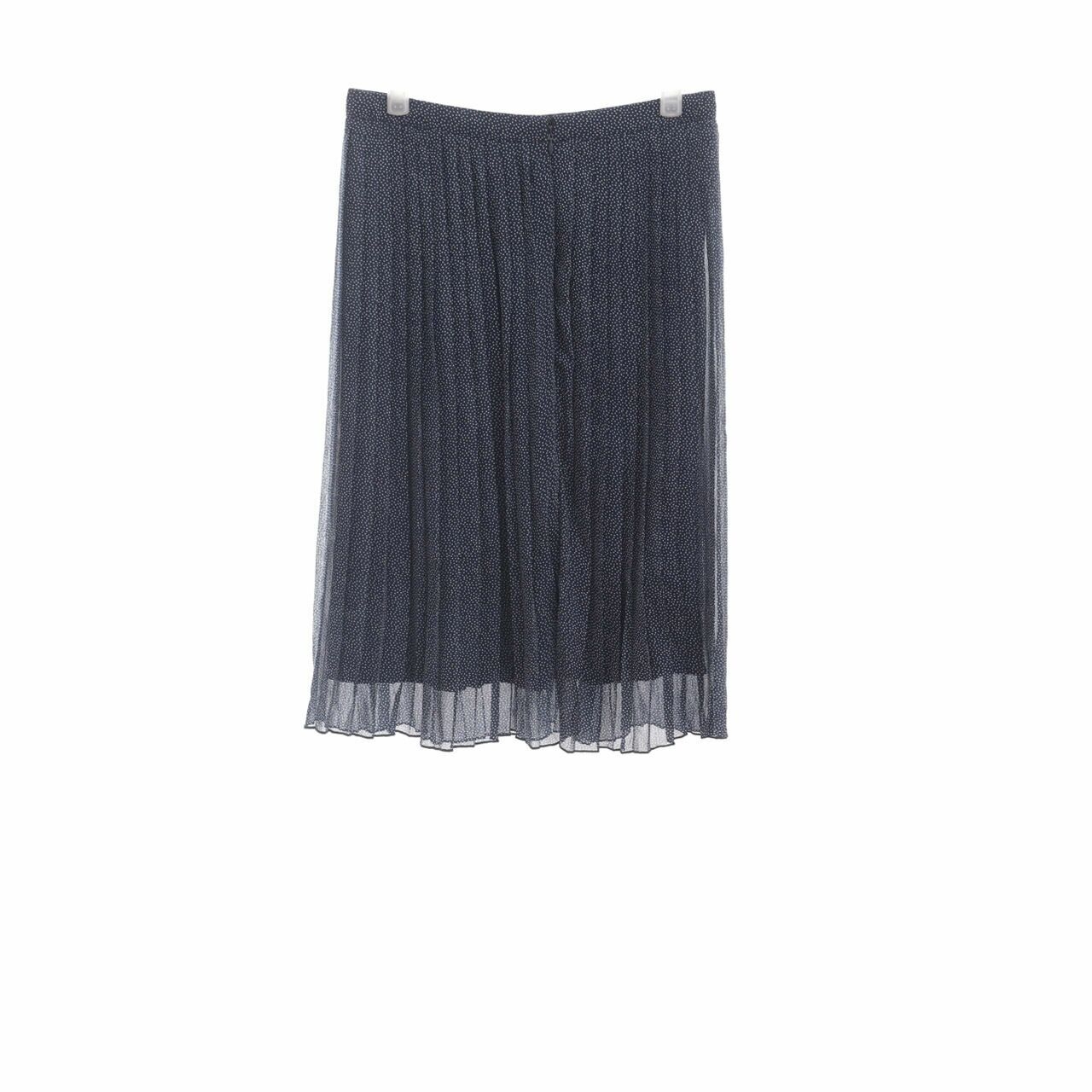 Abercrombie & Fitch Navy Pattern Midi Skirt