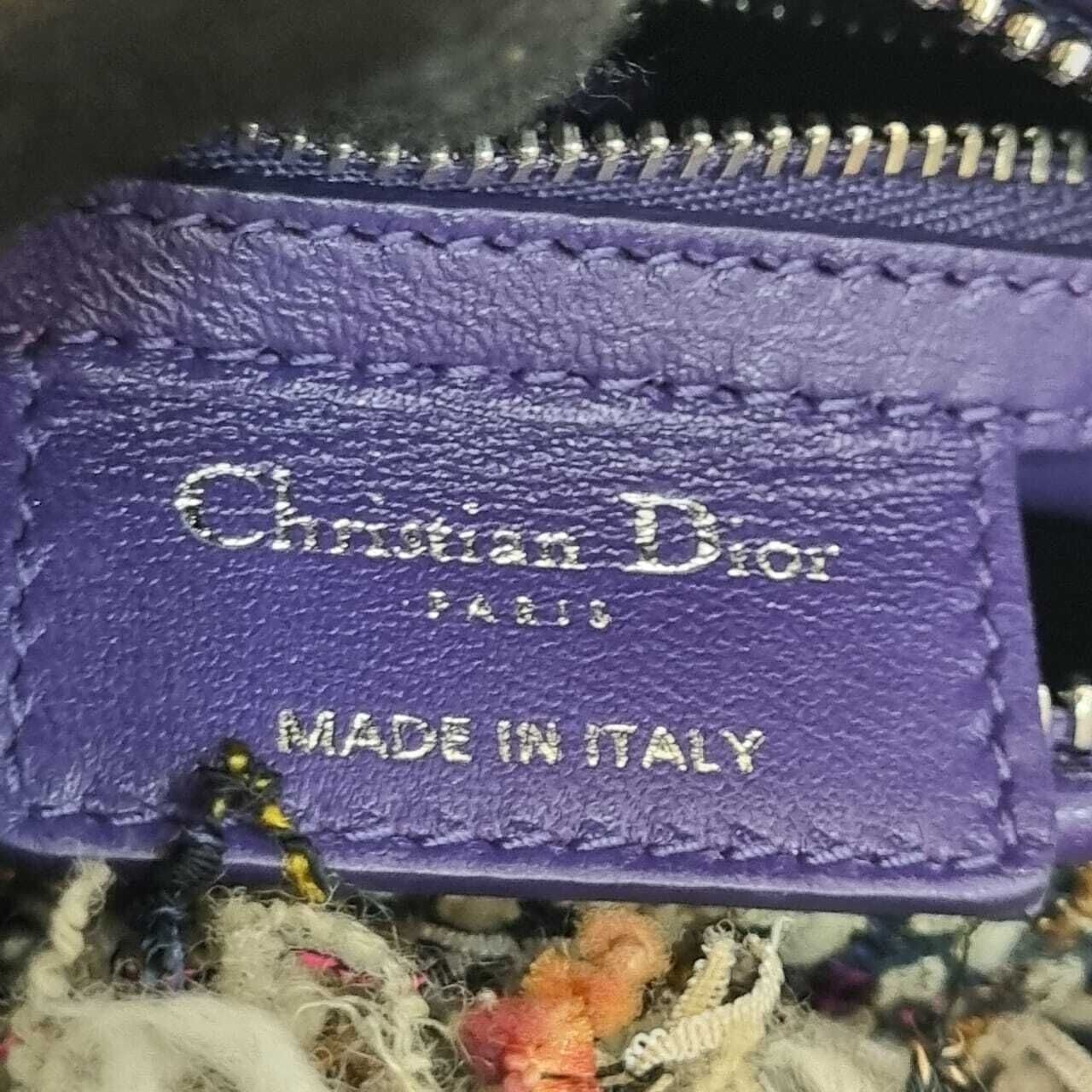 Christian Dior Lady Dior Limited Edition Medium Tweed Purple SHW 2013 Satchel