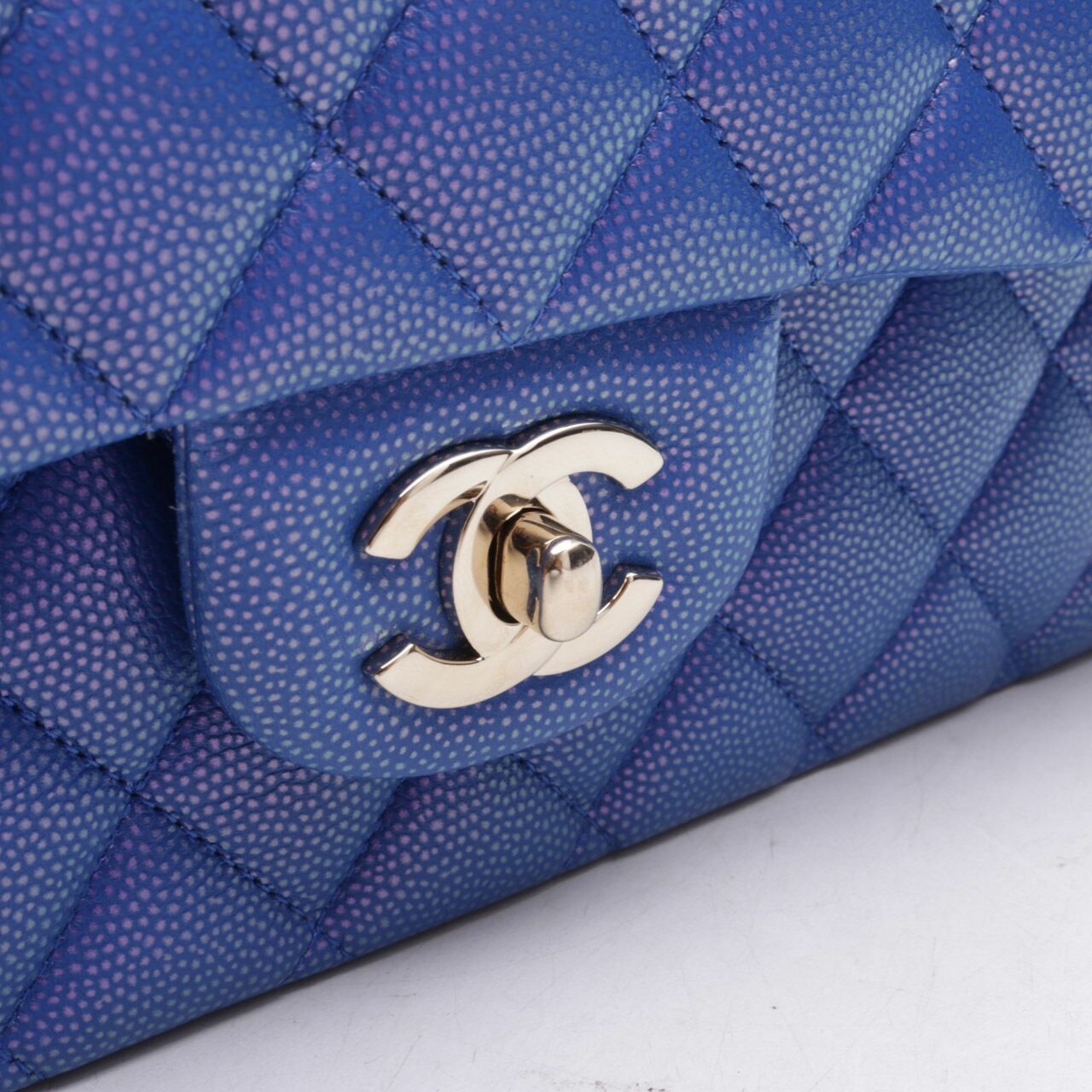 Chanel Medium Caviar LGHW Blue Shoulder Bag 