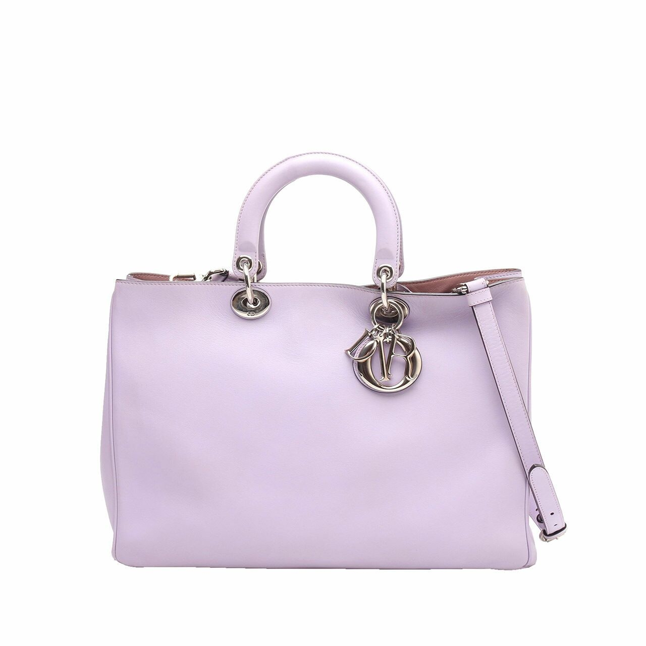 Christian Christian Dior Smooth Calfskin Large Diorissimo Lilac Tote Satchel bag