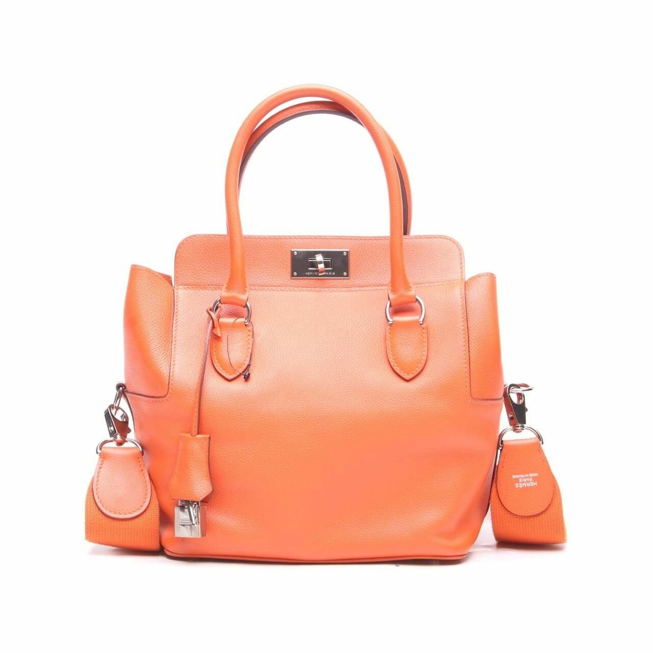 Hermes Toolbox Orange Feu Color Stamp R Satchel Bag