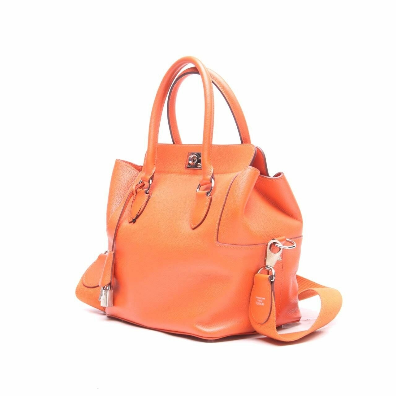 Hermes Toolbox Orange Feu Color Stamp R Satchel Bag