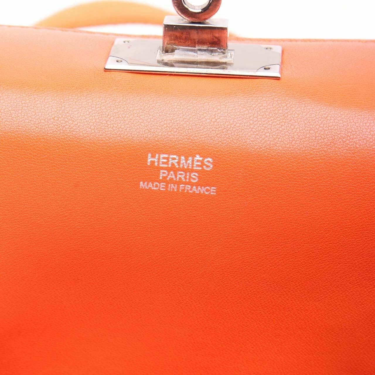 Hermes Toolbox Orange Feu Color Stamp R Satchel Bag