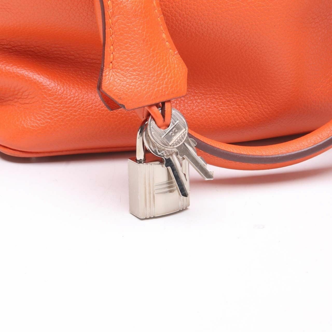 Hermes Toolbox Orange Feu Color Stamp R Satchel Bag