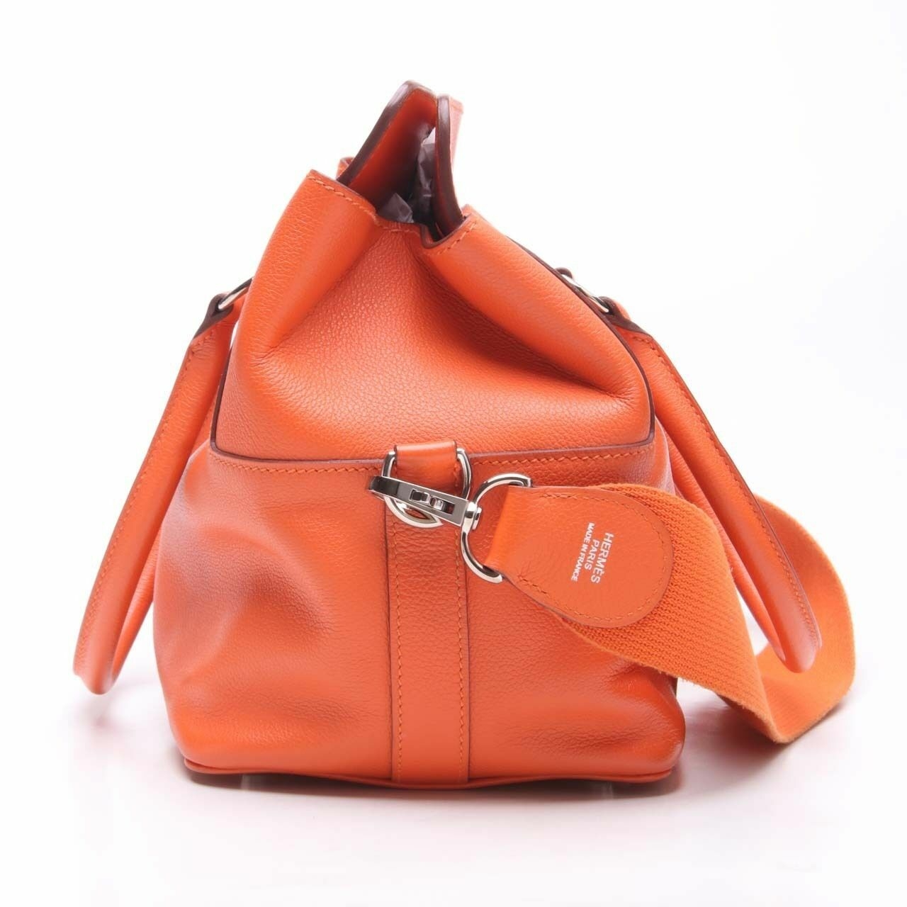 Hermes Toolbox Orange Feu Color Stamp R Satchel Bag