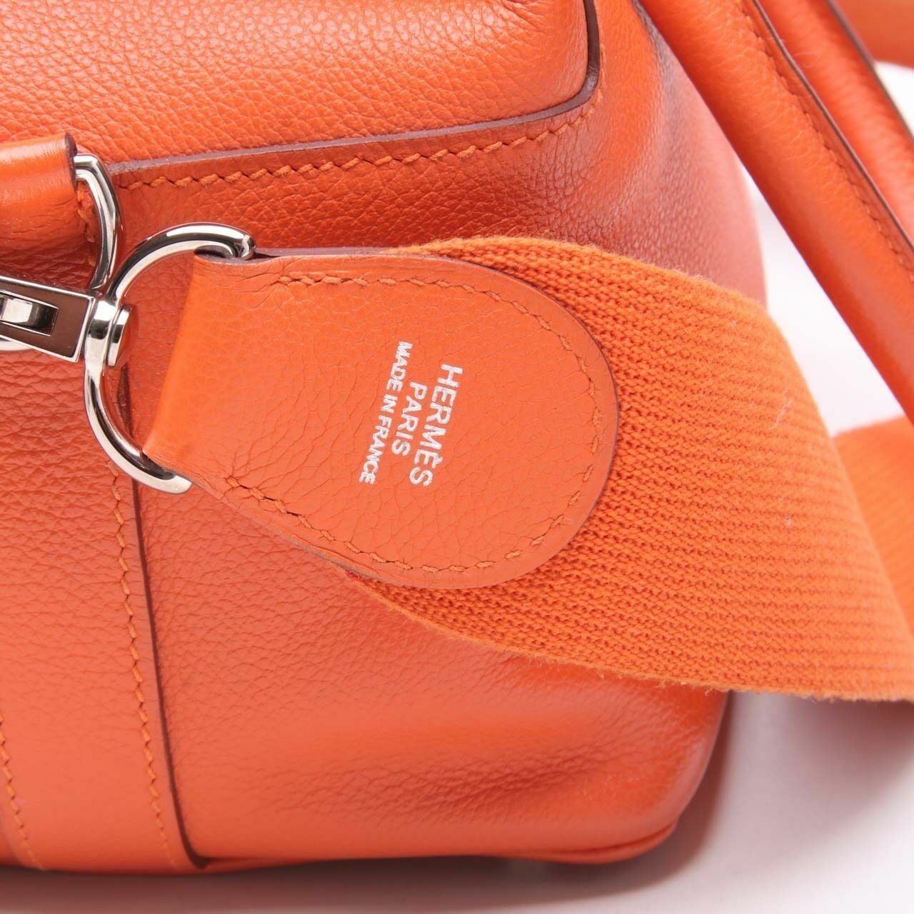 Hermes Toolbox Orange Feu Color Stamp R Satchel Bag