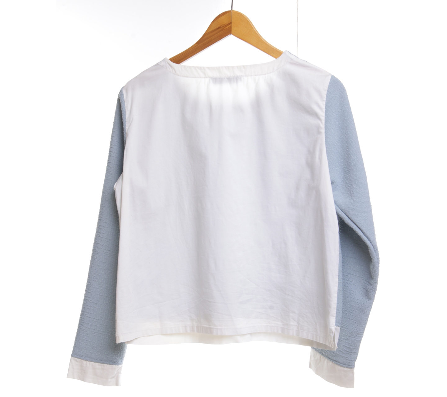 Cotton Ink Blue & Off White Blouse