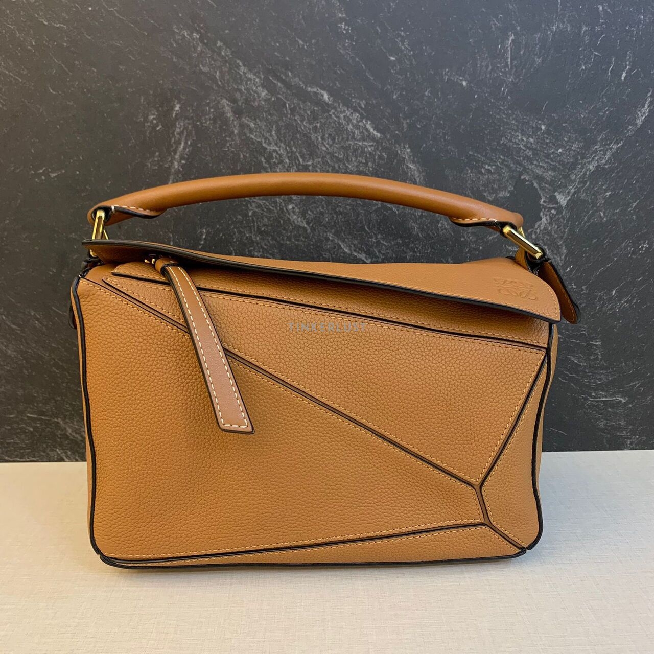 Loewe Puzzle Small Caramel Grained GHW 2019 Satchel