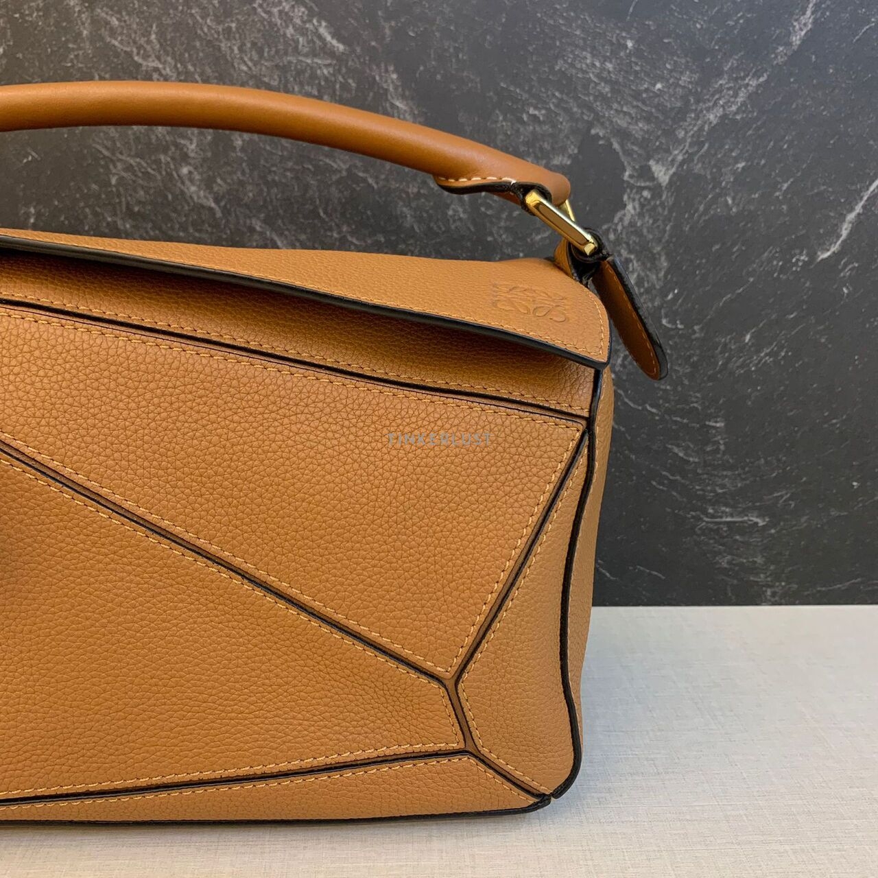 Loewe Puzzle Small Caramel Grained GHW 2019 Satchel