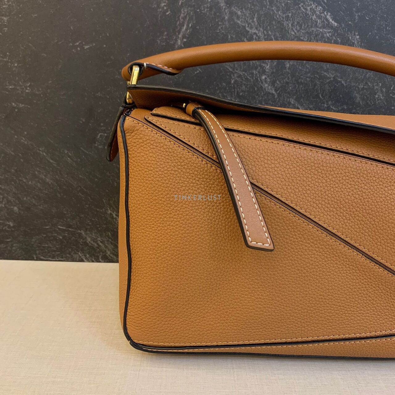 Loewe Puzzle Small Caramel Grained GHW 2019 Satchel