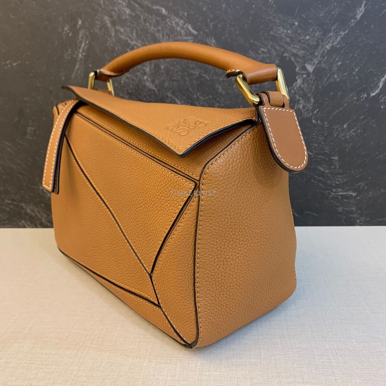 Loewe Puzzle Small Caramel Grained GHW 2019 Satchel