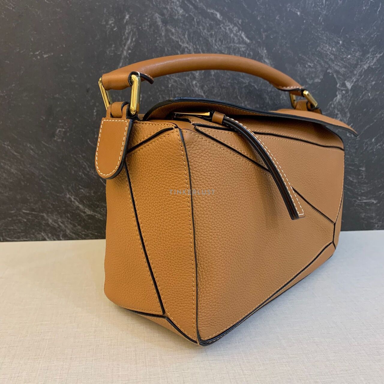 Loewe Puzzle Small Caramel Grained GHW 2019 Satchel