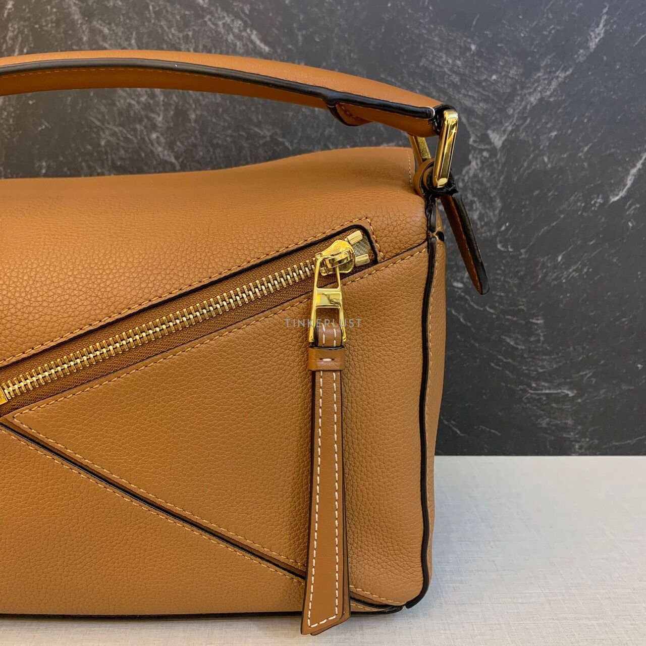 Loewe Puzzle Small Caramel Grained GHW 2019 Satchel