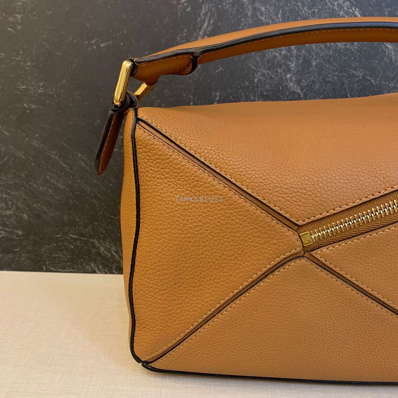 Loewe Puzzle Small Caramel Grained GHW 2019 Satchel