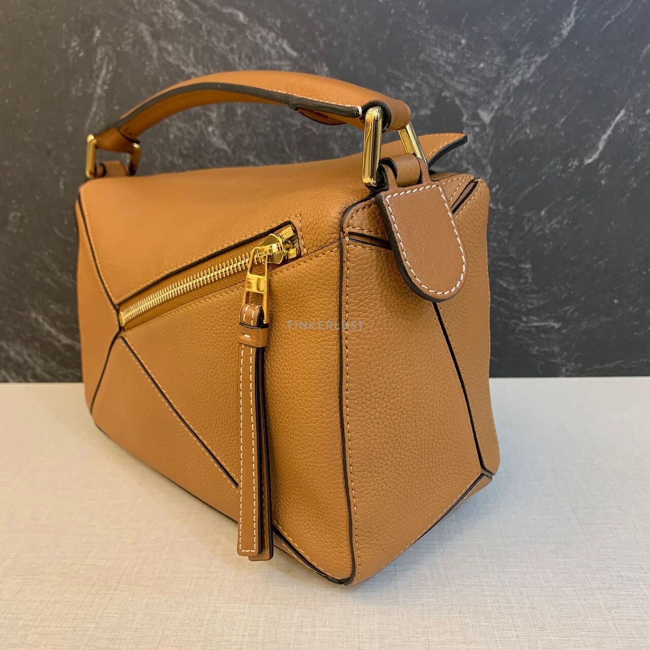 Loewe Puzzle Small Caramel Grained GHW 2019 Satchel