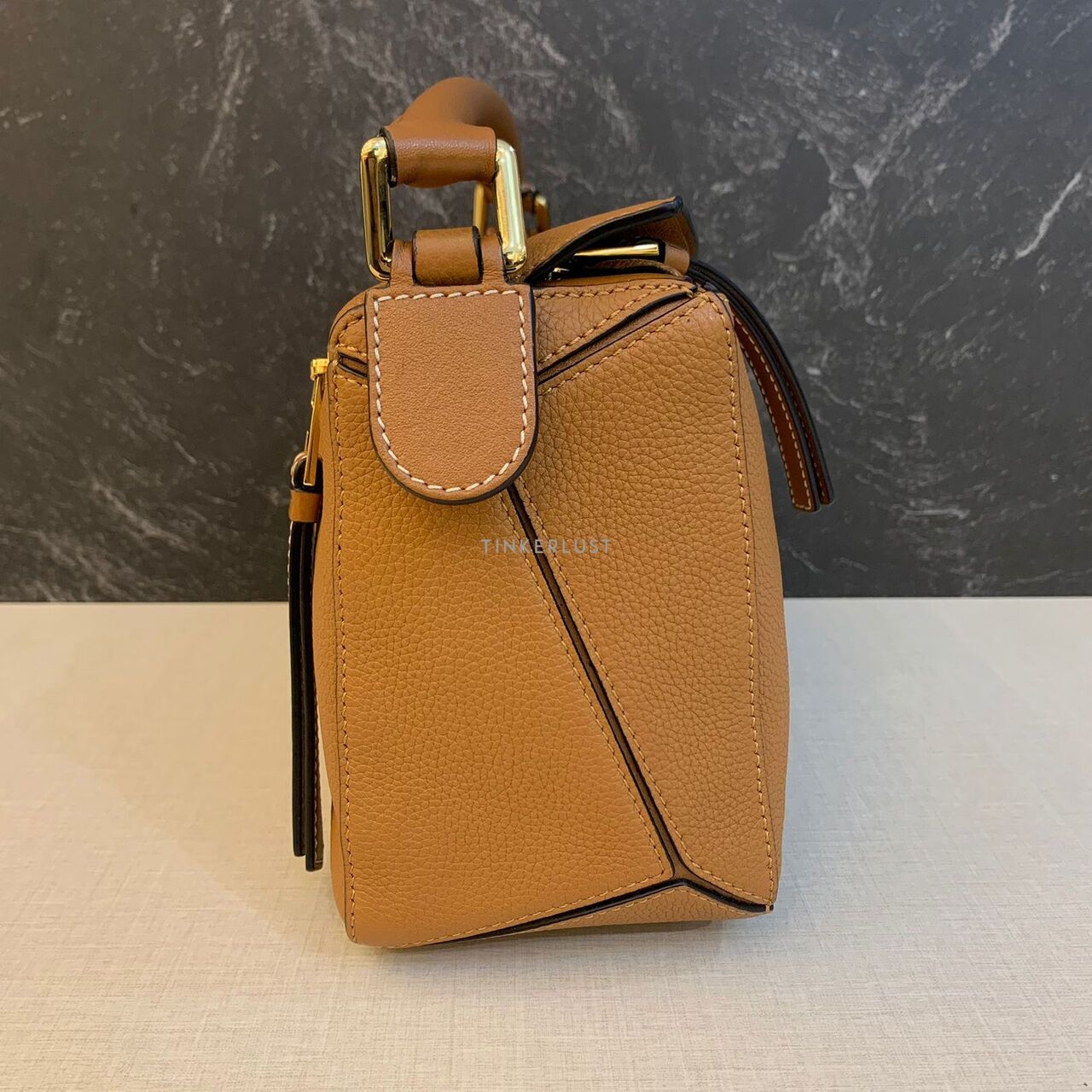 Loewe Puzzle Small Caramel Grained GHW 2019 Satchel