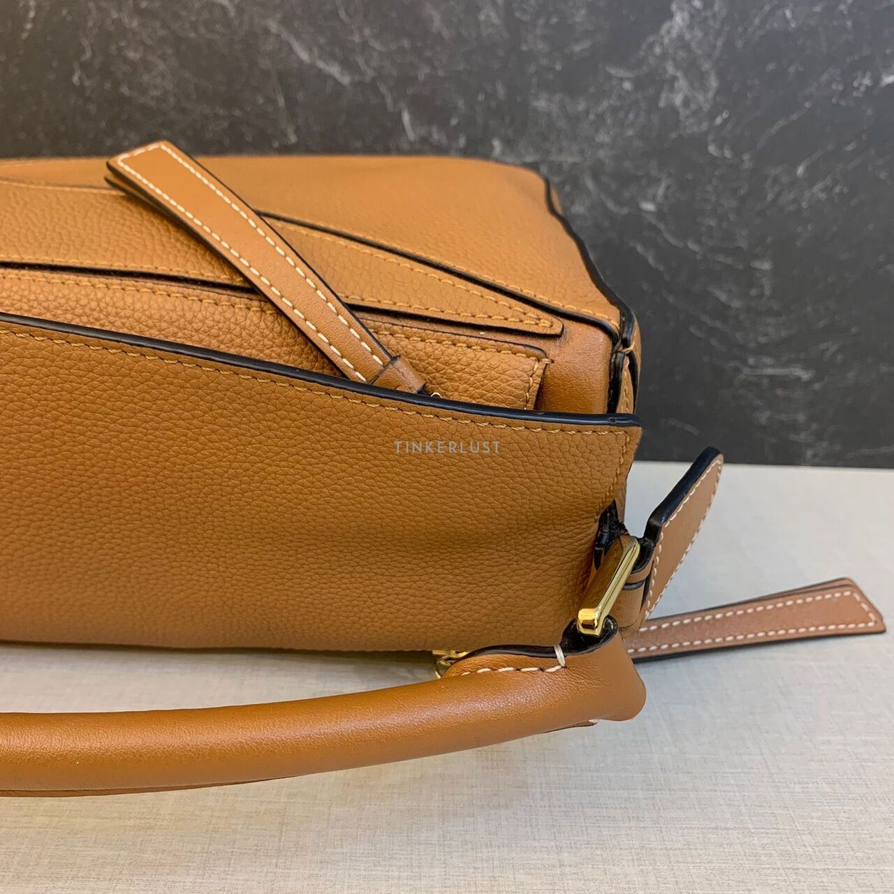 Loewe Puzzle Small Caramel Grained GHW 2019 Satchel