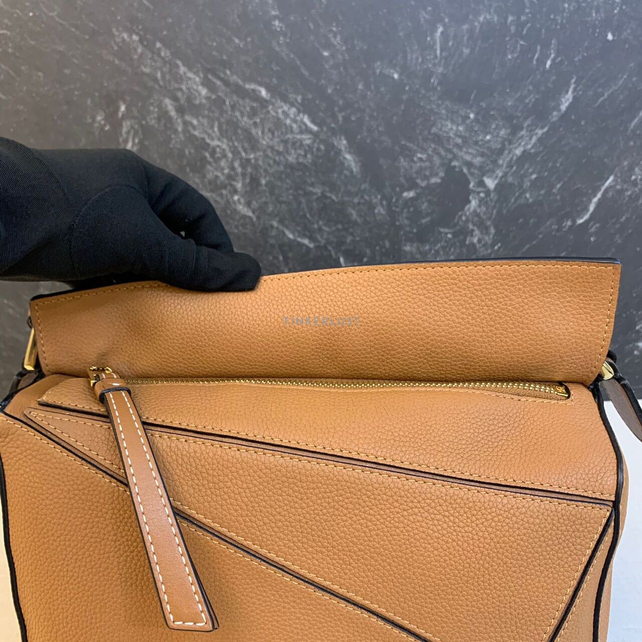 Loewe Puzzle Small Caramel Grained GHW 2019 Satchel