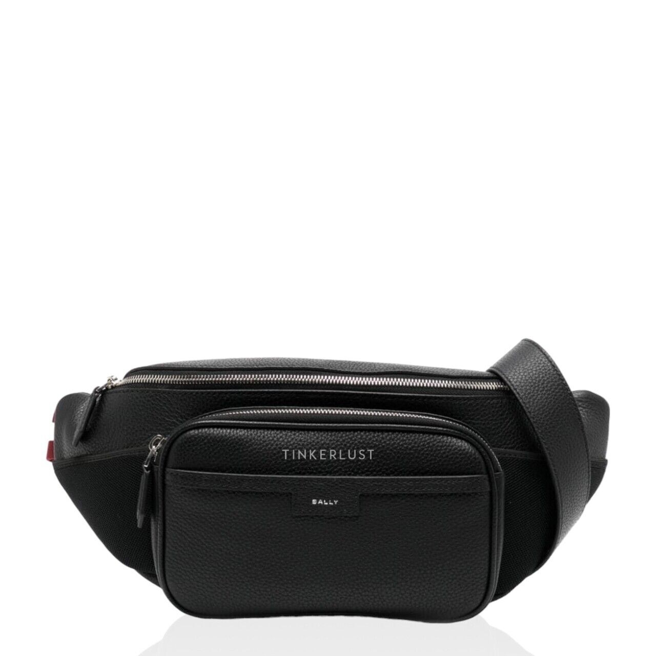 Bally Code Leather in Black Grained Bovine Leather Belt Bag