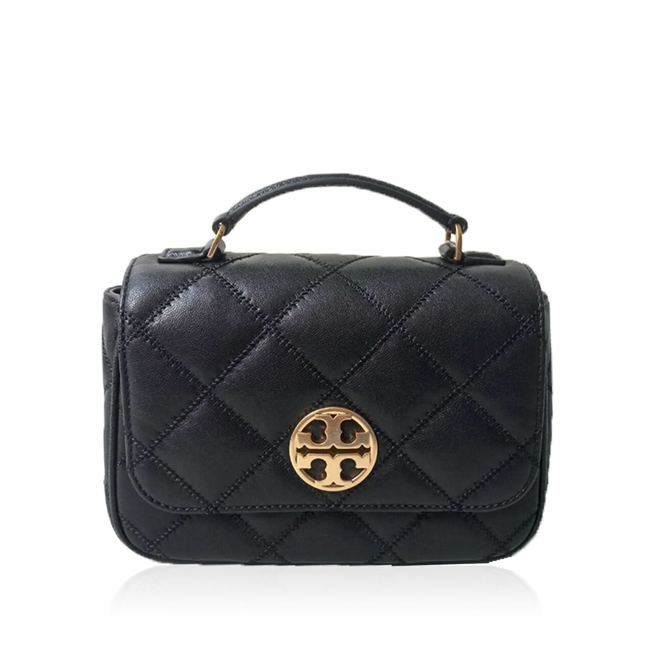 Tory Burch Willa Mini Top Handle Black Sling Bag