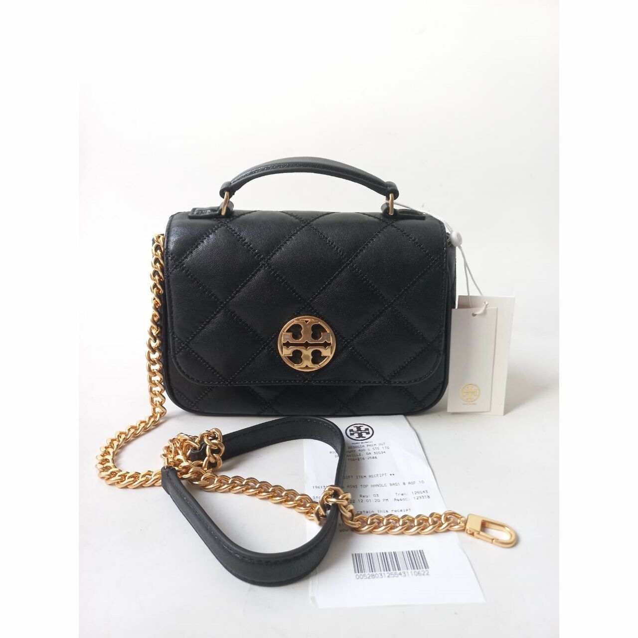 Tory Burch Willa Mini Top Handle Black Sling Bag