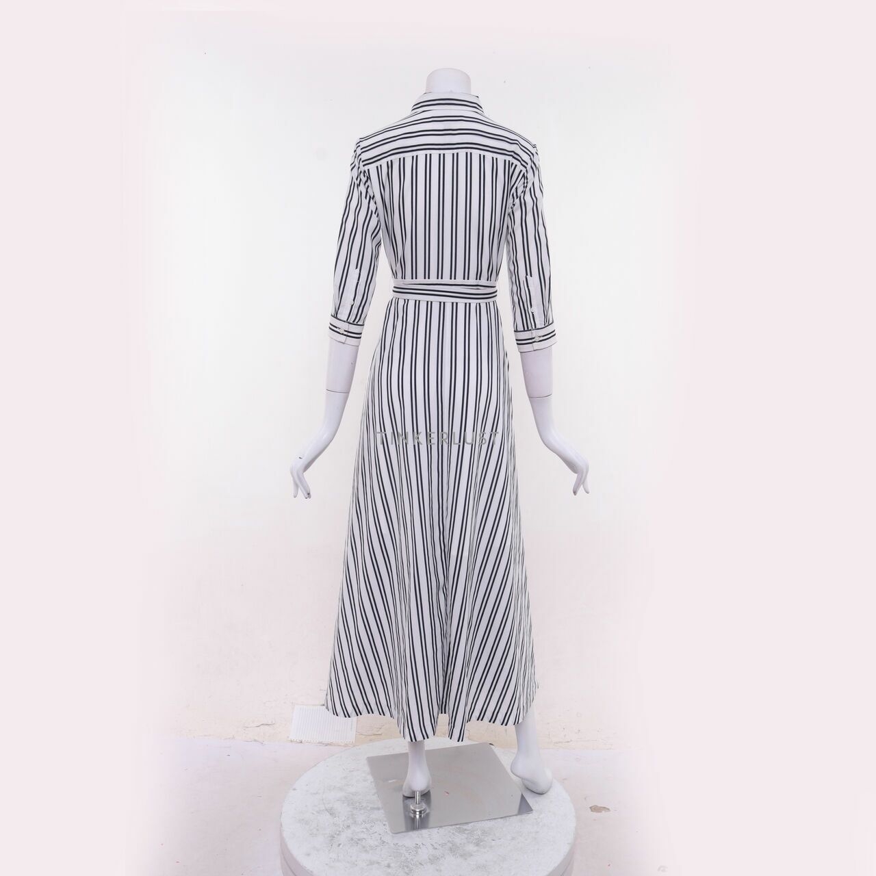 Banana Republic Black & White Stripes Long Dress