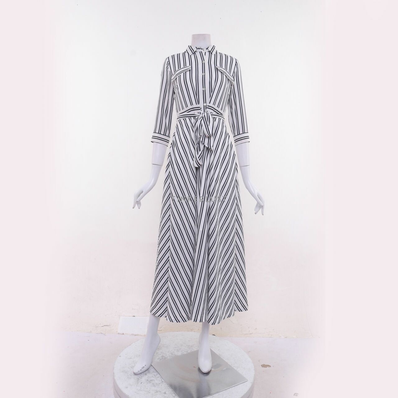 Banana Republic Black & White Stripes Long Dress