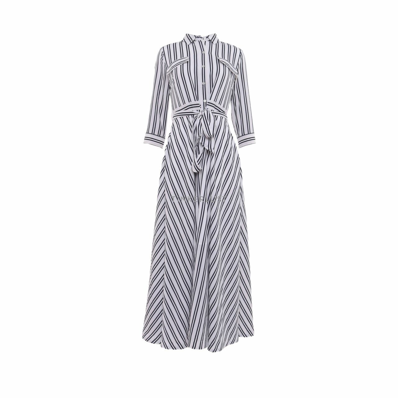 Banana Republic Black & White Stripes Long Dress