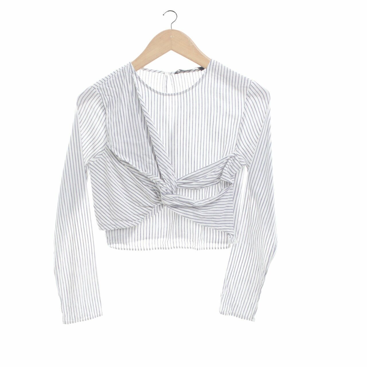 Zara Light Grey Striped Blouse