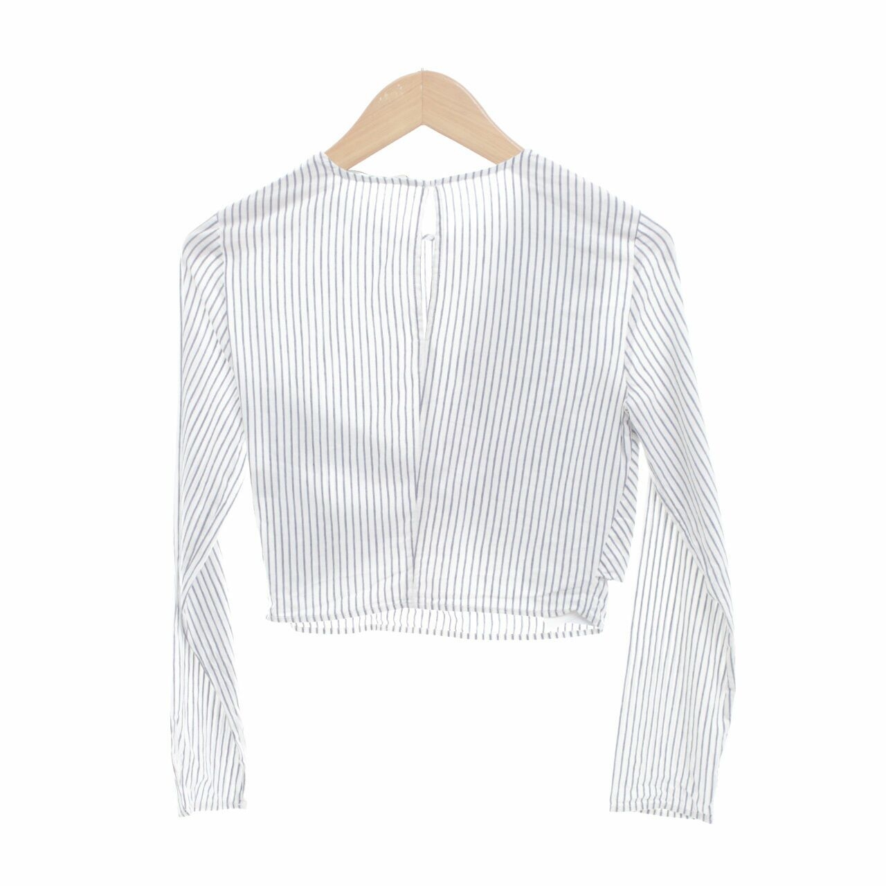 Zara Light Grey Striped Blouse