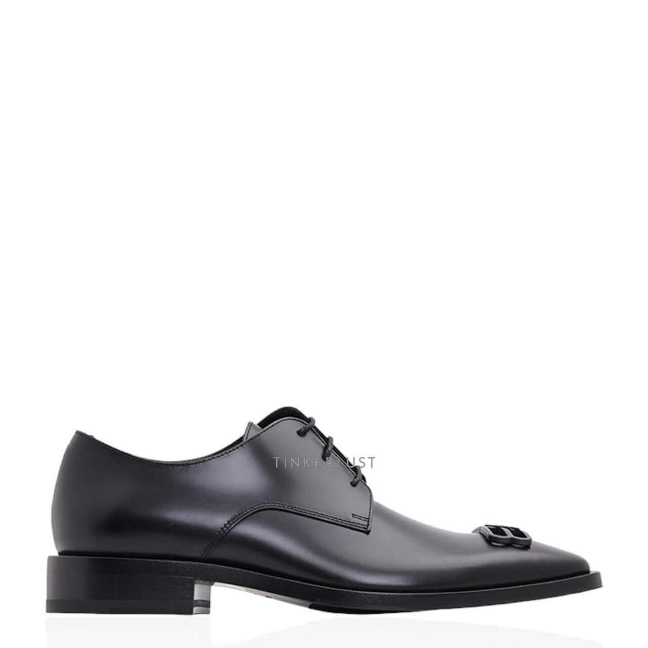 Balenciaga Men BB Icon Derby Shoes 30mm in Black Oxford