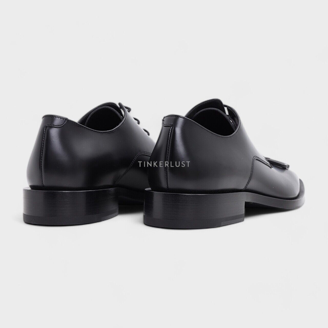 Balenciaga Men BB Icon Derby Shoes 30mm in Black Oxford