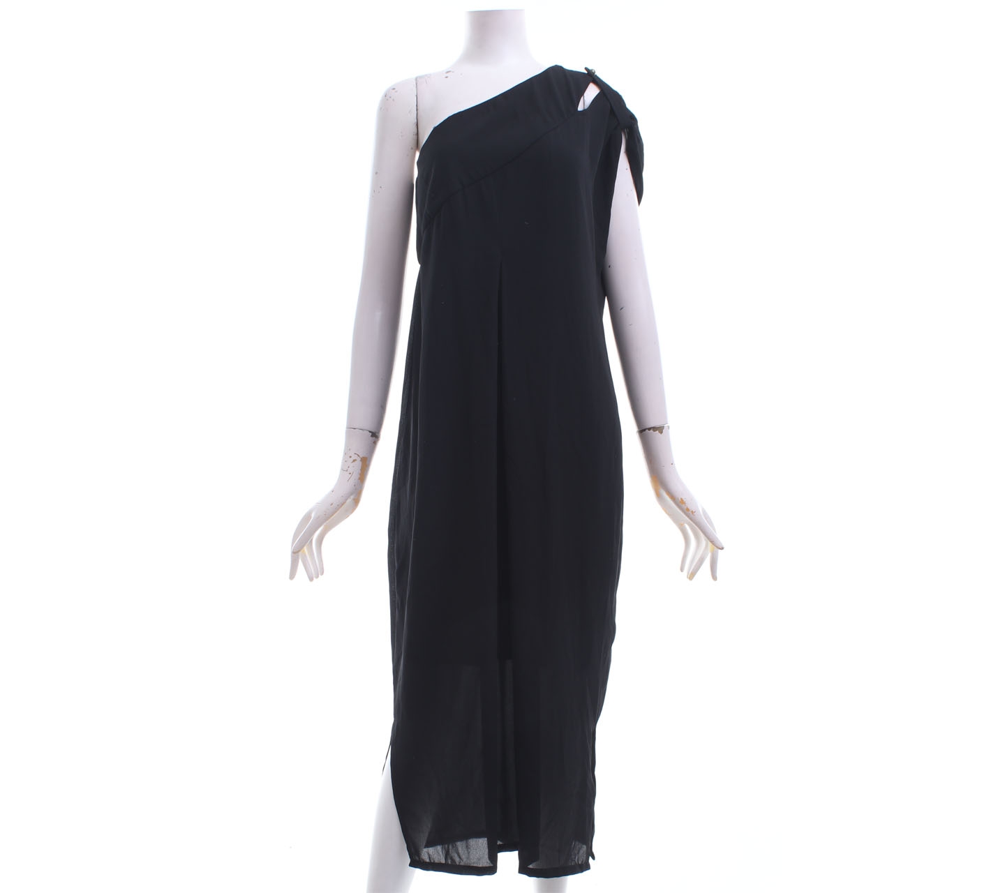 (X)SML Black One Shoulder Long Dress