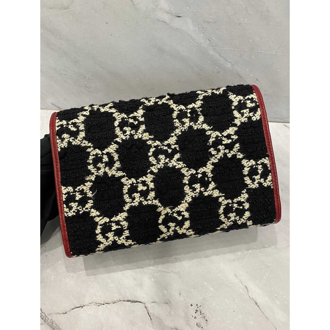 Gucci Dionysus Tweed WOC Red Black White SHW Sling Bag