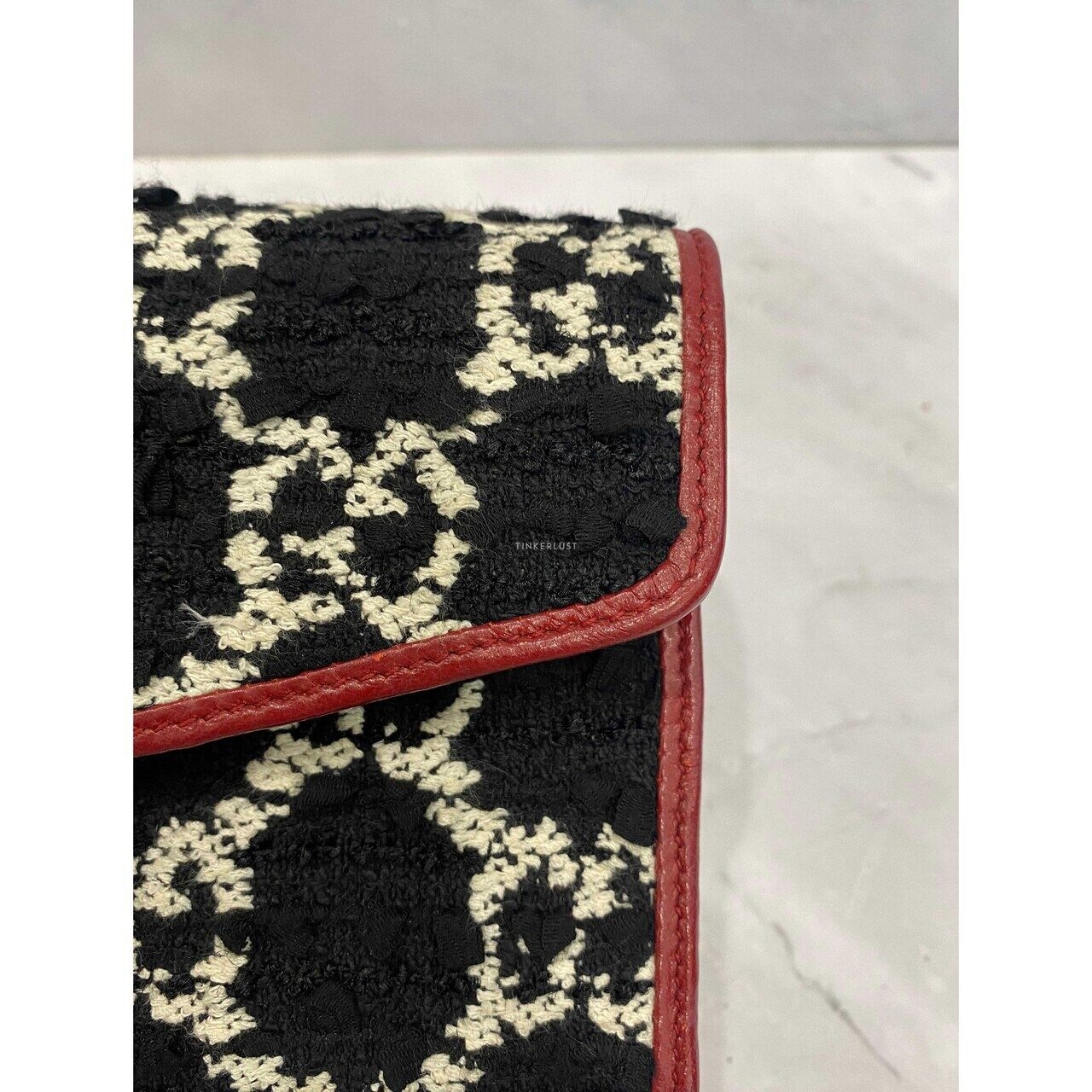 Gucci Dionysus Tweed WOC Red Black White SHW Sling Bag