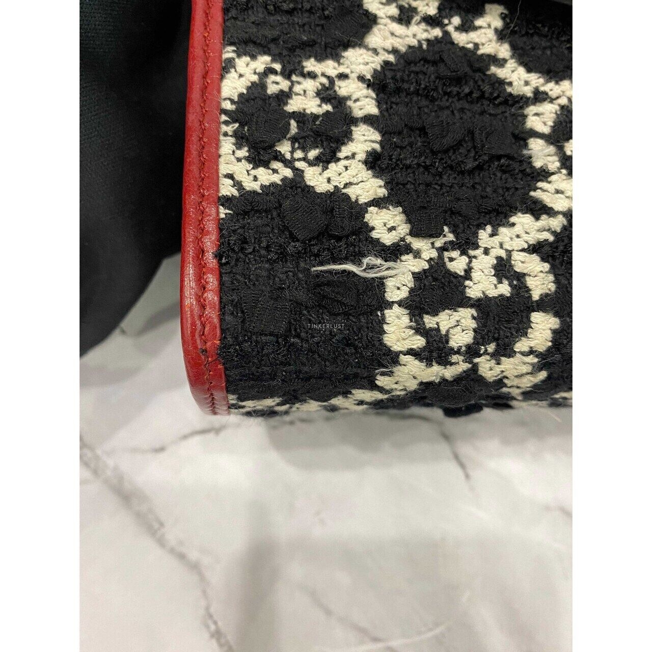 Gucci Dionysus Tweed WOC Red Black White SHW Sling Bag