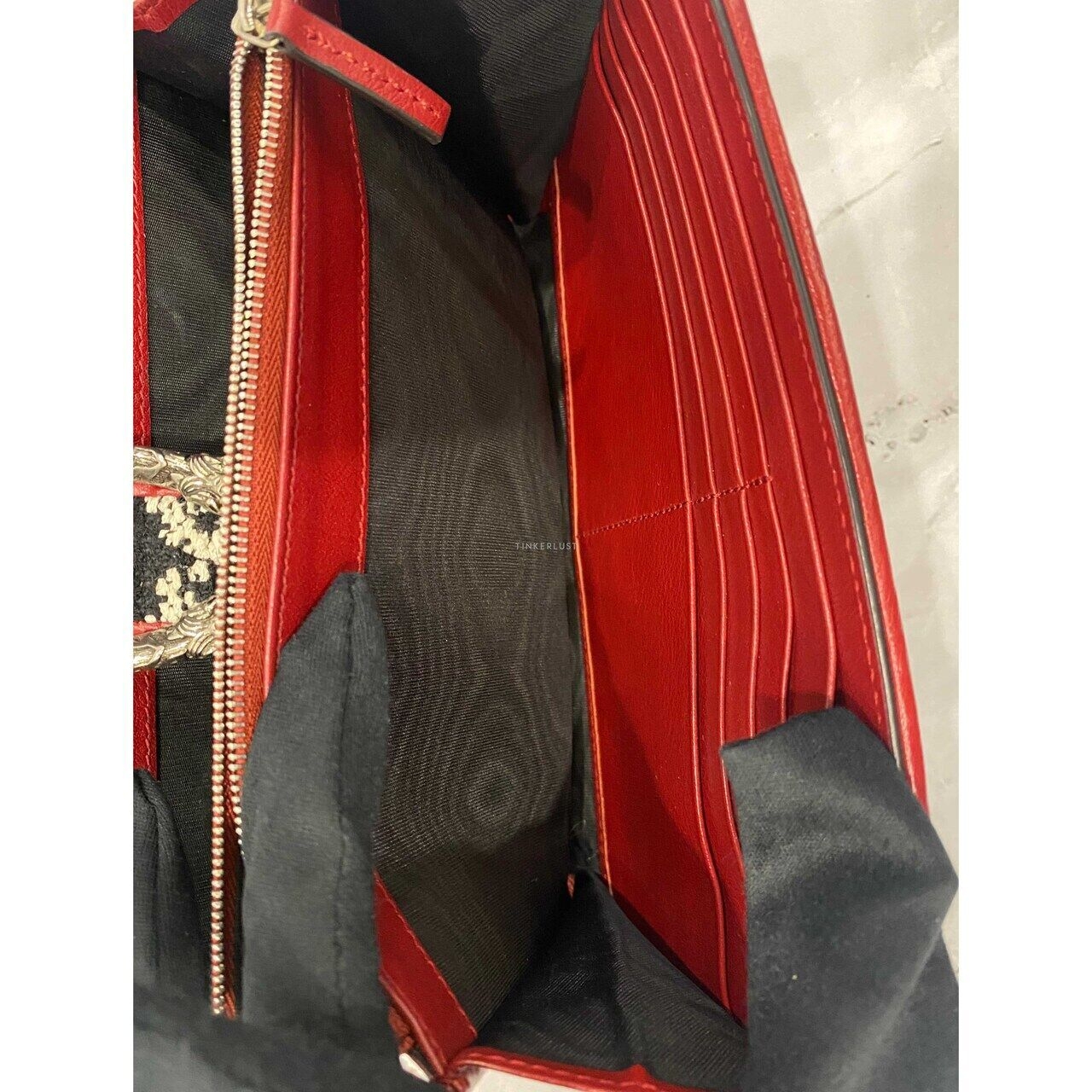 Gucci Dionysus Tweed WOC Red Black White SHW Sling Bag